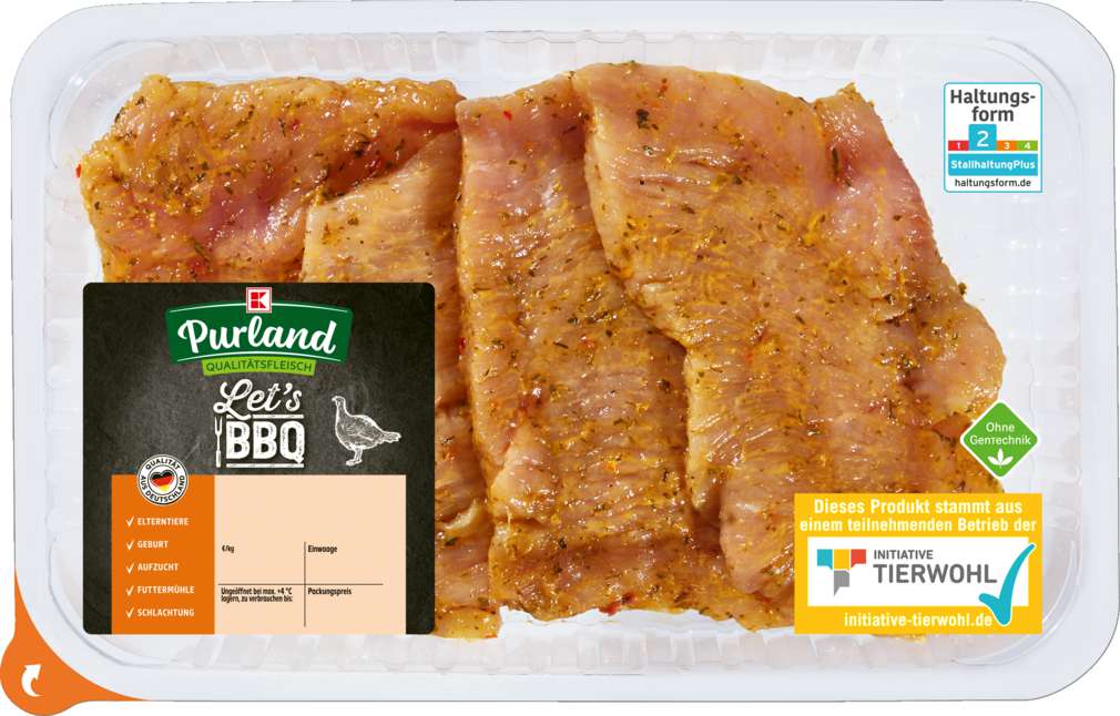 Abbildung des Sortimentsartikels K-Purland Let's BBQ Puten-Schnitzel Sommerkräuter 500g