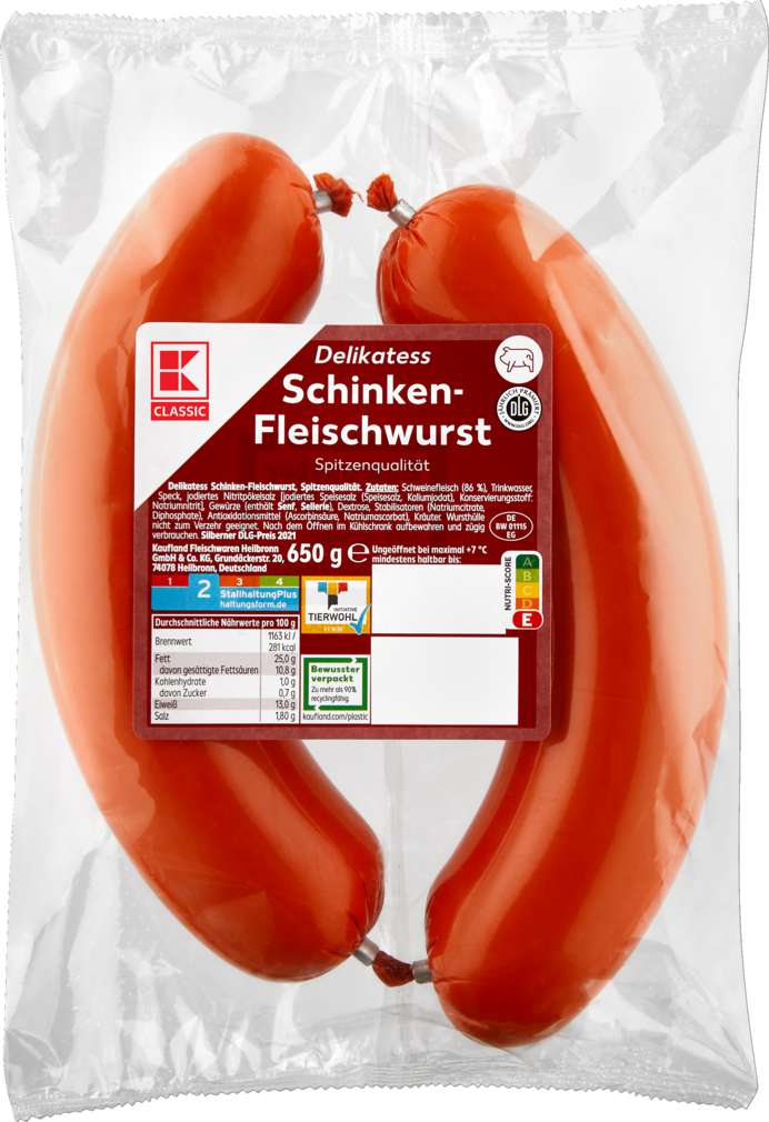 Delikatess Schinkenfleischwurst 650g