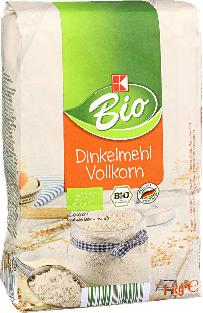 Abbildung des Sortimentsartikels K-Bio Dinkelmehl Vollkorn 1kg