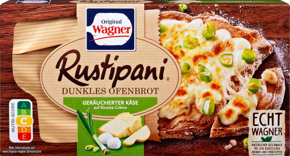 Abbildung des Sortimentsartikels Wagner Rustipani Geräucherter Käse 175g