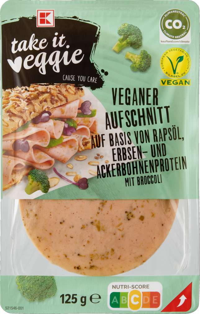 Abbildung des Sortimentsartikels K-Take it Veggie Veganer Aufschnitt Broccoli 125g