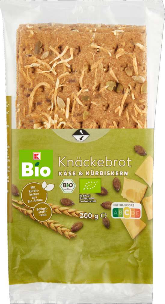 Abbildung des Sortimentsartikels K-Bio Knäckebrot Käse-Kürbiskern 200g