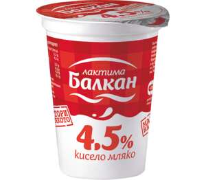 Изображение на Балкан Кисело мляко
4,5% масленост Изображение на Балкан Кисело мляко
4,5% масленост