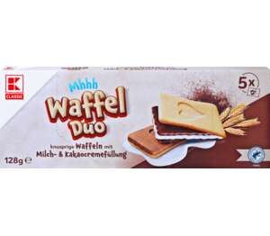 Изображение на K-CLASSIC Вафлен десерт
с млечен и какаов пълнеж Изображение на K-CLASSIC Вафлен десерт
с млечен и какаов пълнеж