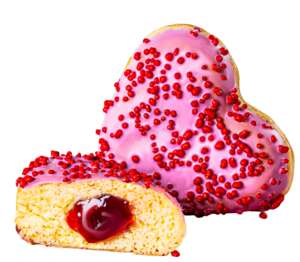 Изображение на Поничка сърце с малинов пълнеж Изображение на Поничка сърце с малинов пълнеж