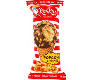 KAR KAR zmrzlina v kornoutu
s příchutí popcornu KAR KAR zmrzlina v kornoutu
s příchutí popcornu
