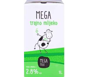 Mega milk Trajno mlijeko 2,8% m.m. 1L
MPC 2.5.2025=0,68€