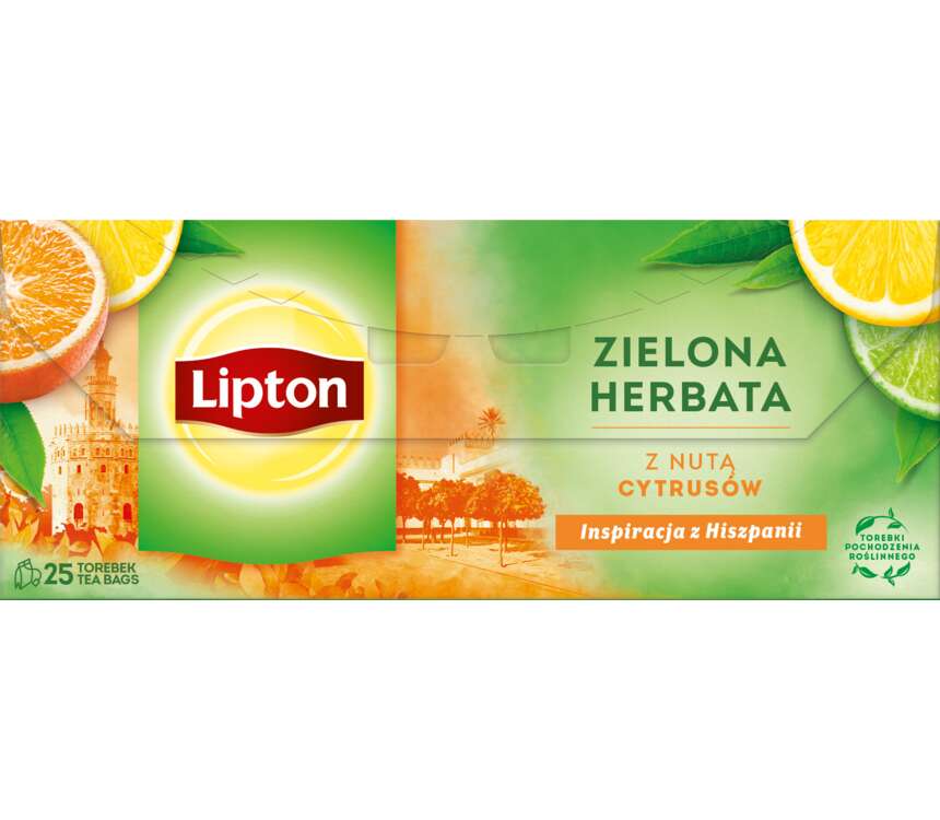 Lipton Herbata zielona cytrusowa 25x1,3 g
