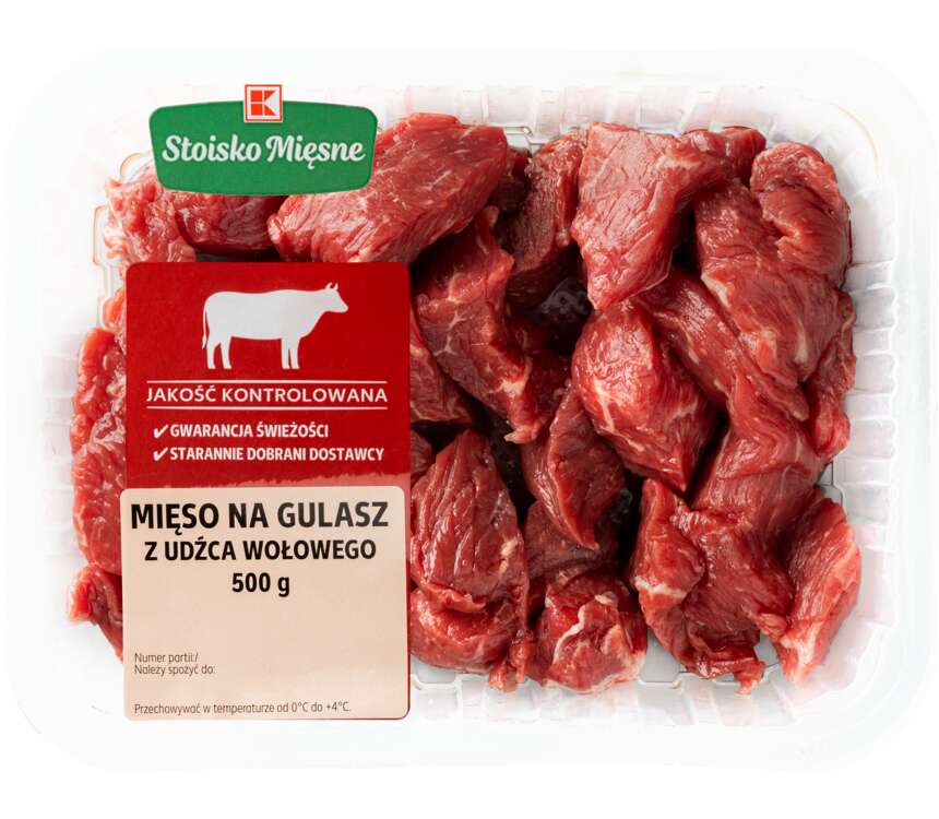 K-STOISKO MIĘSNE Mięso na gulasz z udźca wołowego 500 g