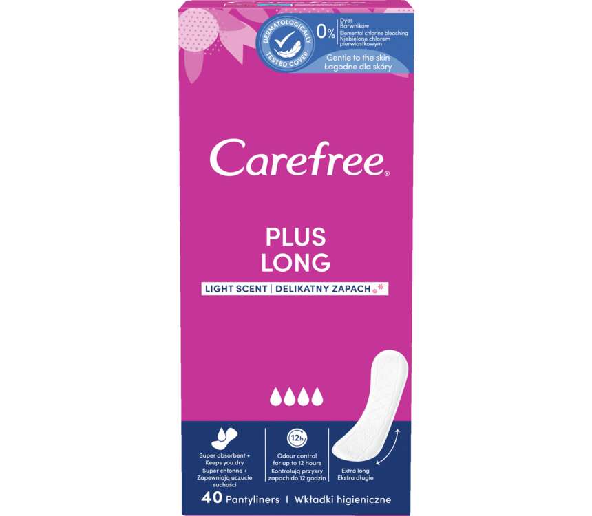 Carefree Plus Long Wkładki higieniczne  40 szt.