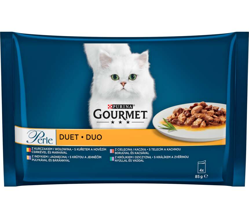 Gourmet Perle Pokarm dla kotów Duet Mięsny 4x85 g