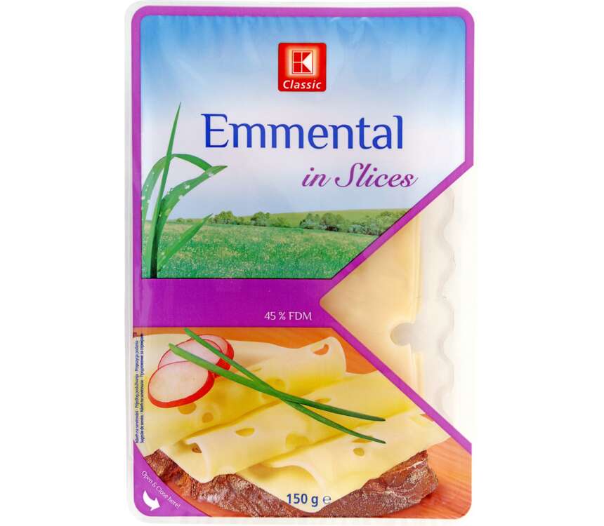 K-Classic Ser Emmentaler plastry 150 g