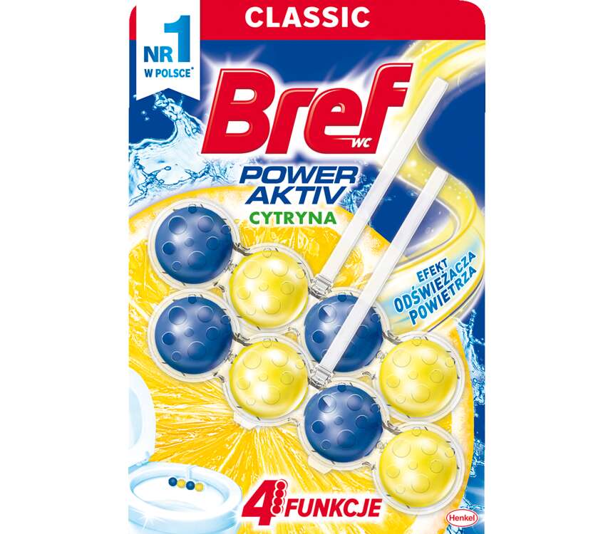 Bref Power Activ Zawieszka do WC Soczysta Cytryna 2x50 g