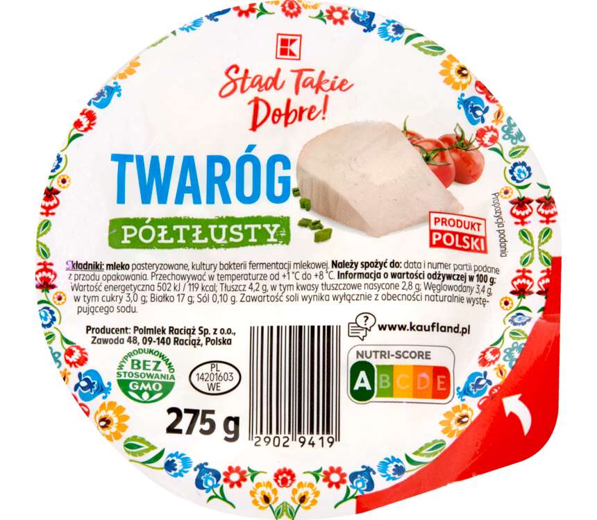 K-Stąd Takie Dobre Twaróg półtłusty krążek 275 g