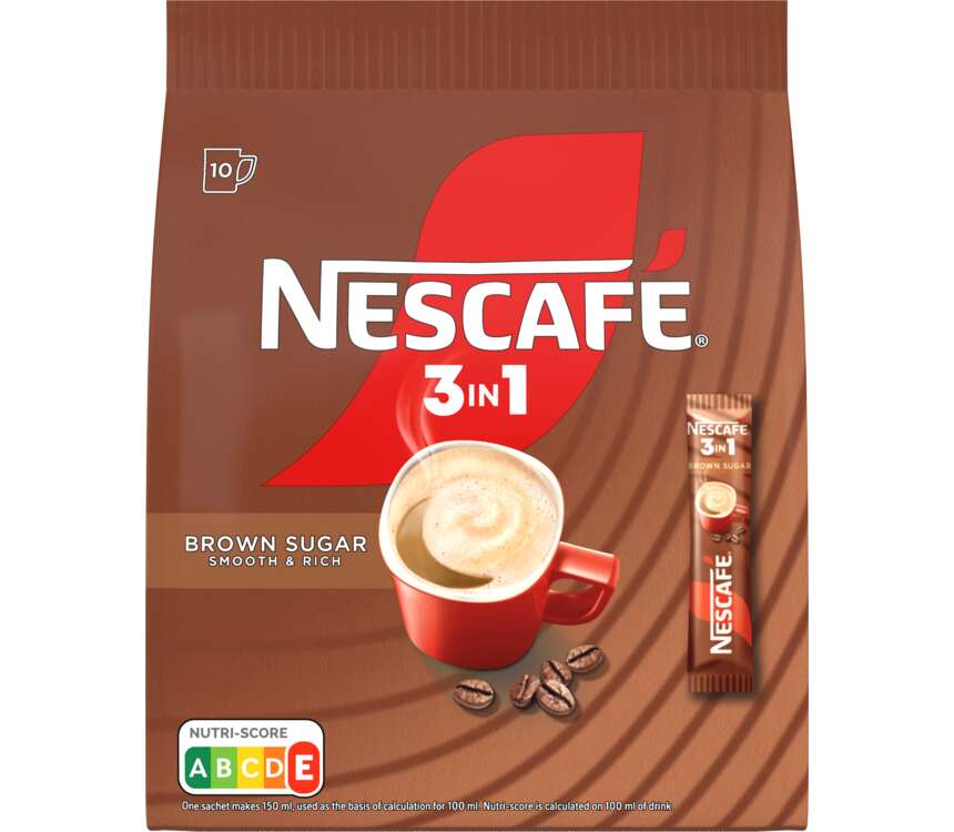 Nescafe Kawa rozpuszczalna z brązowym cukrem 10x16,5g