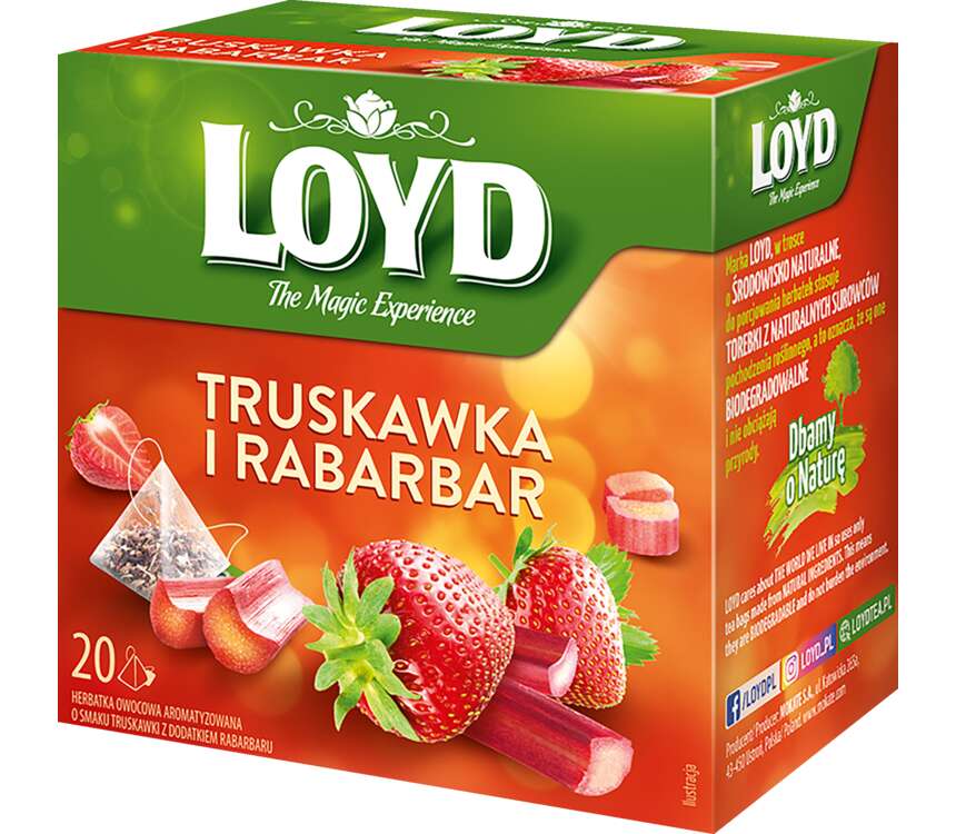 Loyd Herbatka owocowa truskawka i rabarbar 20x2 g