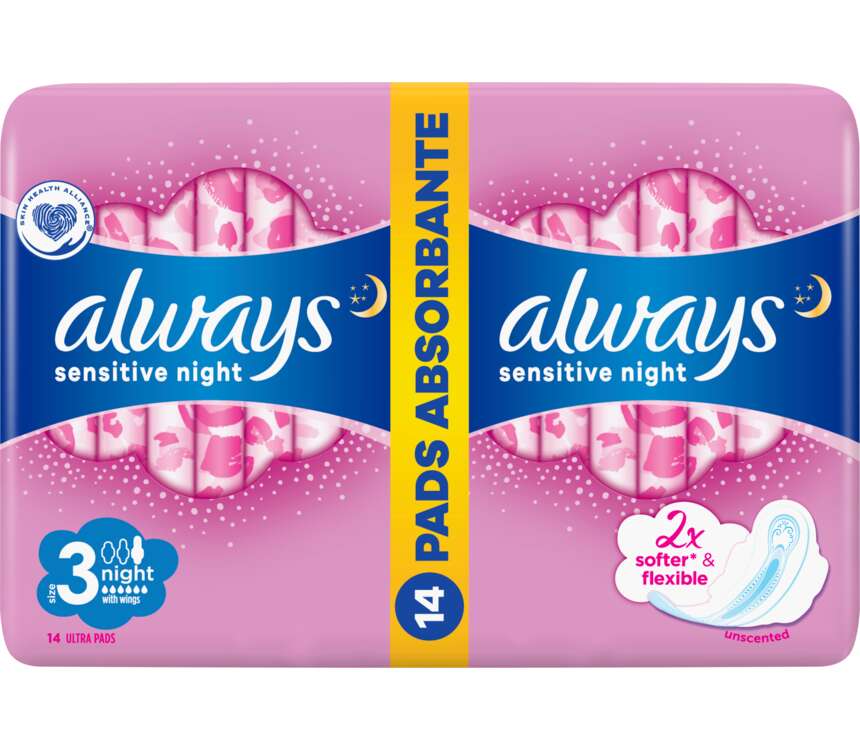 Always Ultra Night Podpaski Sensitive 14 szt. kaufland.pl