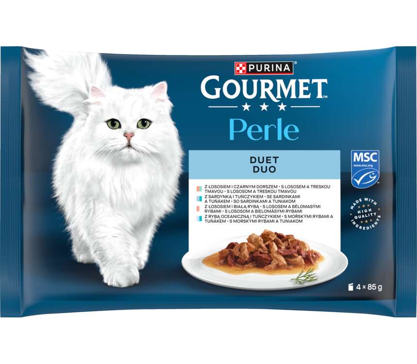 Gourmet Perle Pokarm dla kotów Duet Ryb 4x85 g