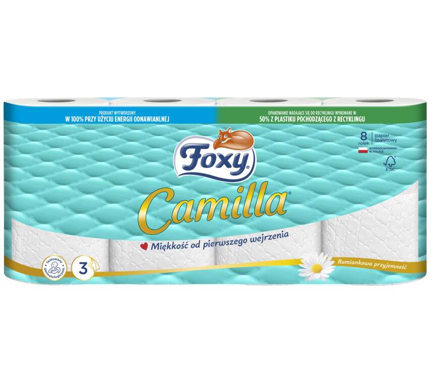 Foxy Camilla Papier toaletowy 3 warstwowy 8 sztuk