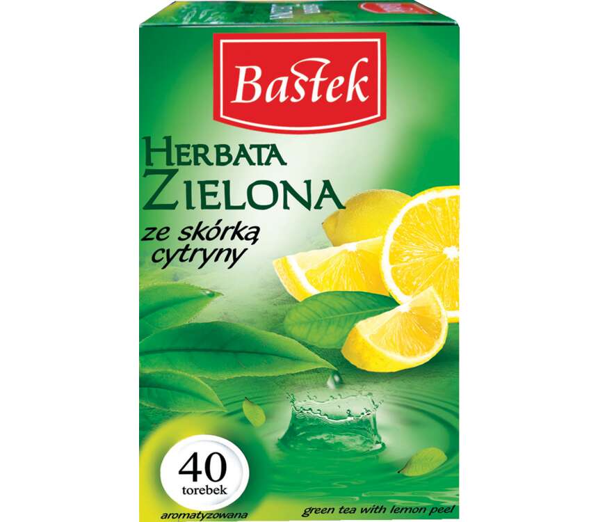 Bastek Herbata zielona ze skórką cytrynową 40x1,75g