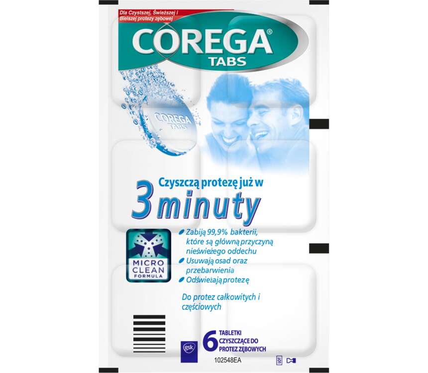 Corega Tabs Tabletki czyszczące do protez zębowych 6 szt.