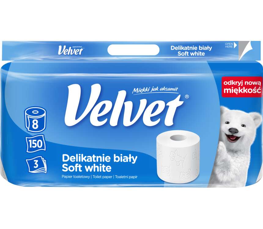 Velvet Papier toaletowy Delikatnie Biały 3w 8 szt. kaufland.pl