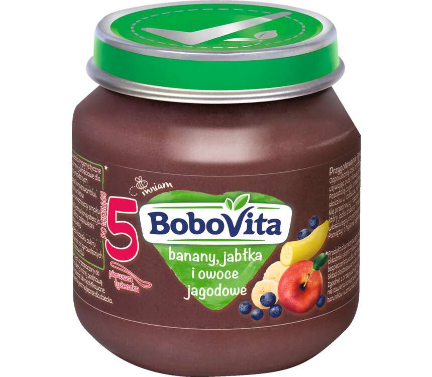 BoboVita 5M Deser dla dzieci banan z owoc.leśnymi 125 g