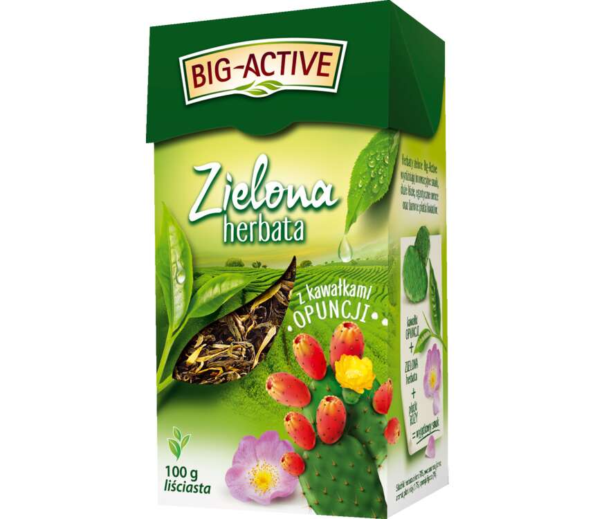 Big-Active Herbata zielona z opuncją liściasta 100 g kaufland.pl