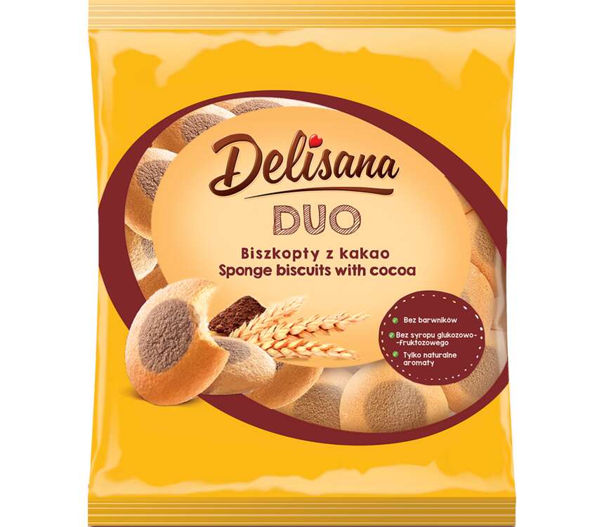 Delicpol Delisana Biszkopty Duo dodatek kakao 230 g