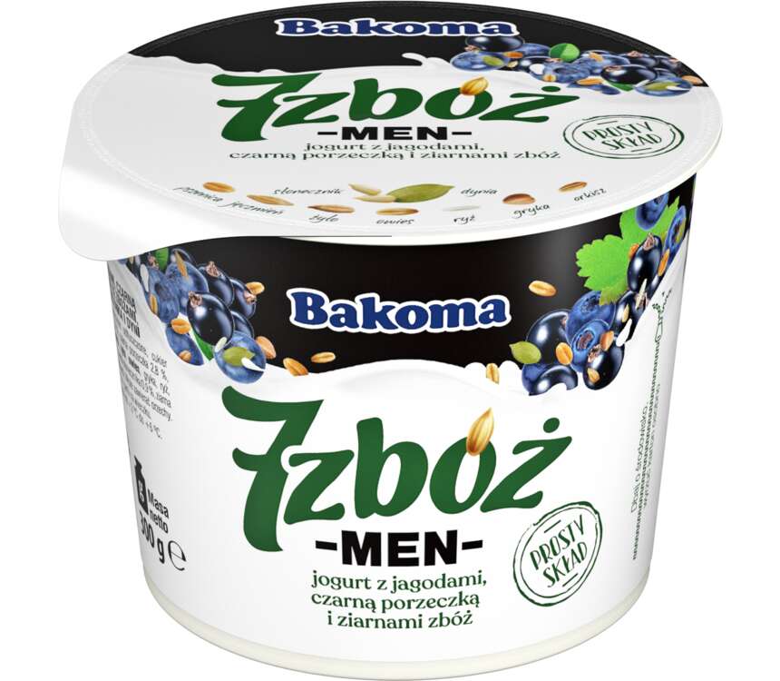 Bakoma 7 Zbóż Men Jogurt jagoda-porzeczka 300 g