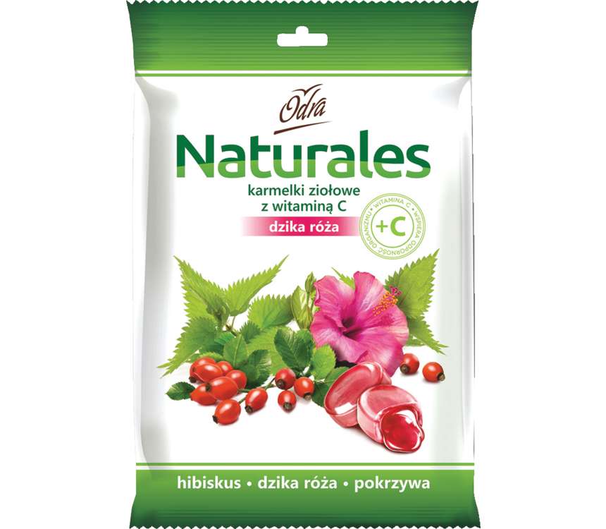 Naturales Karmelki nadziewane dzika róża 60 g