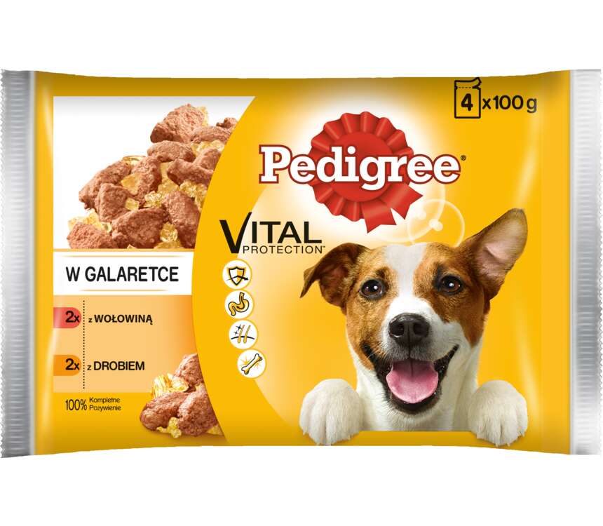Pedigree Pokarm dla psa wołowina, drób 4x100 g
