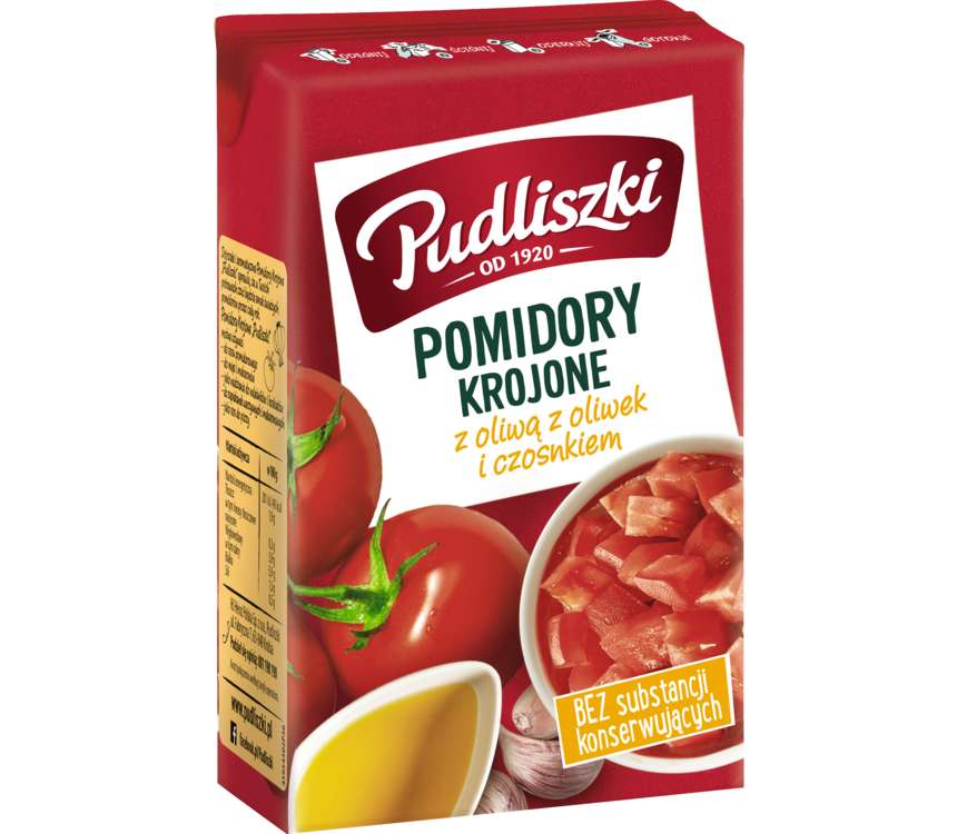 Pudliszki Pomidory krojone z oliwą i czosnkiem 390 g kaufland.pl