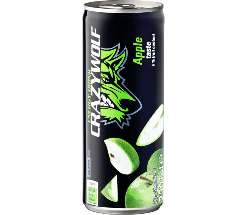 Crazy Wolf Napój energetyzujący o smaku jabłkowym 0,25 L