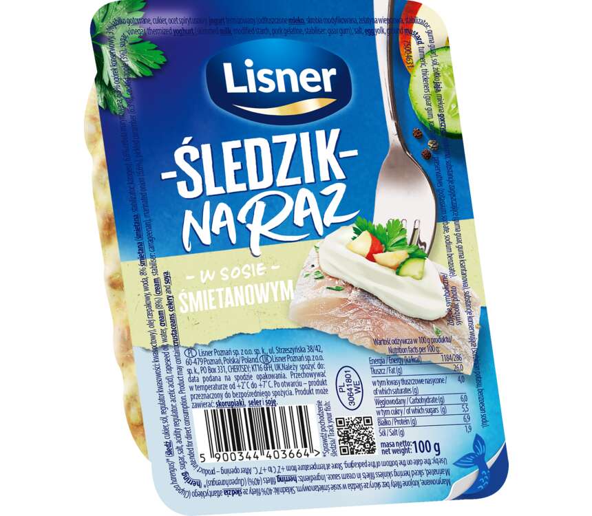 Lisner Śledzik na raz w sosie śmietanowym 100 g