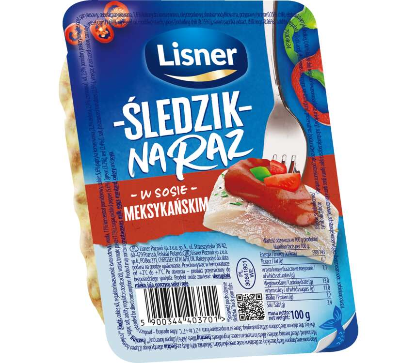 Lisner Śledzik na raz w sosie meksykańskim 100 g