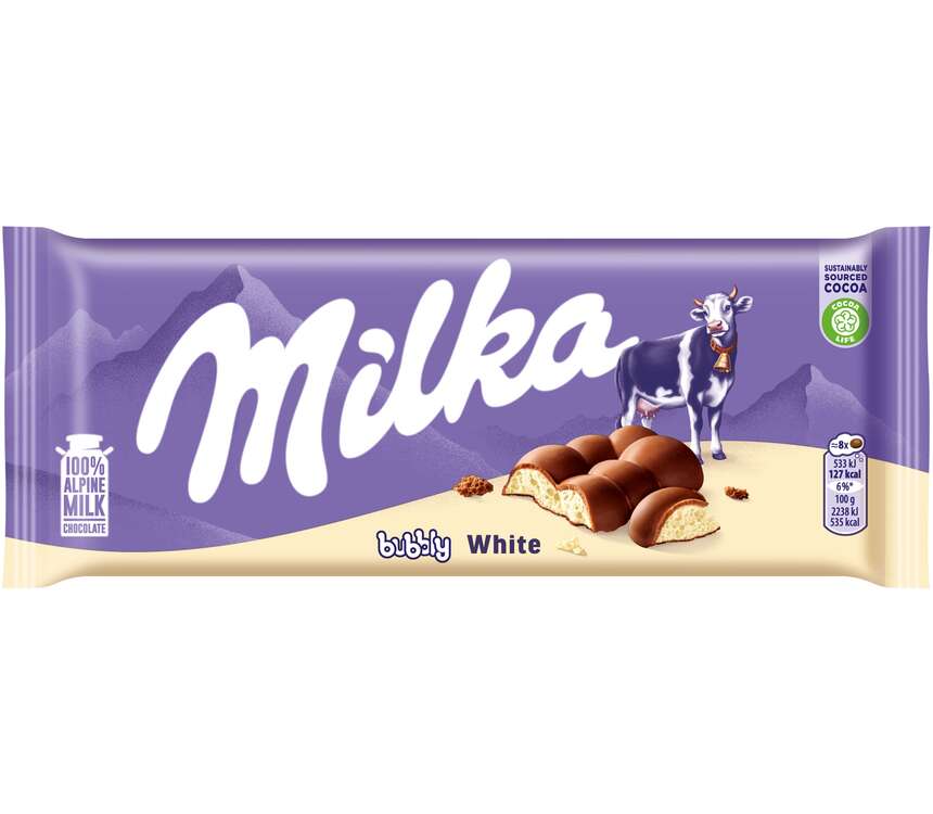 Milka Bubbly Czekolada mleczna biała 95 g kaufland.pl