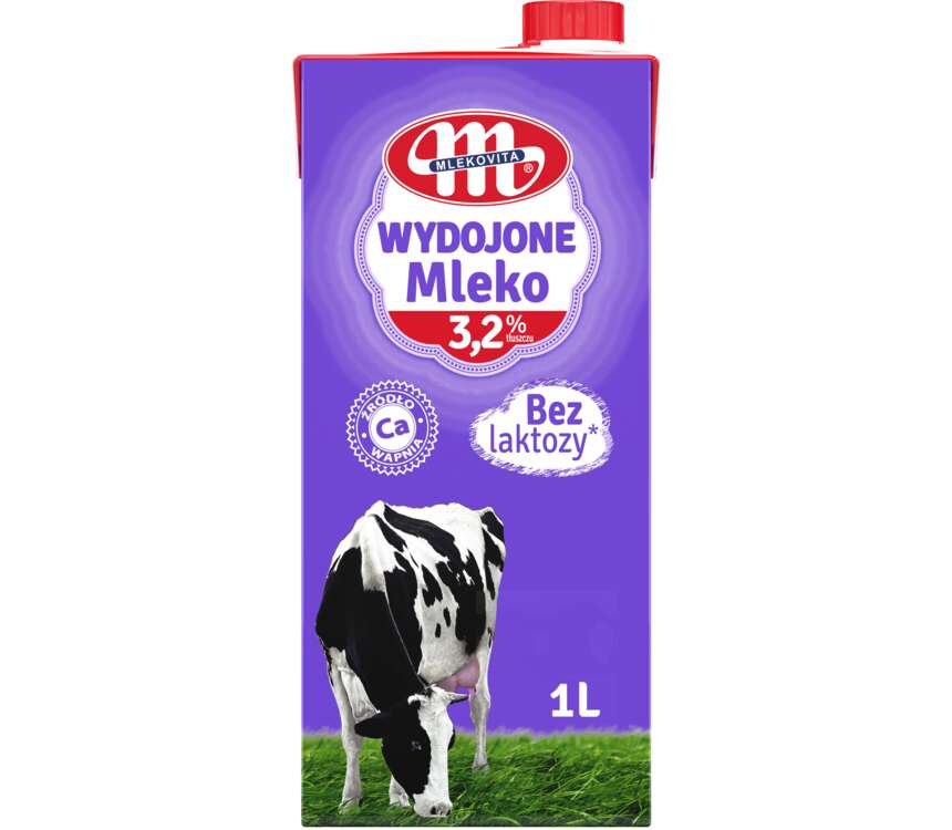 Mlekovita Wydojone Mleko UHT bez laktozy tł.3,2% 1 L