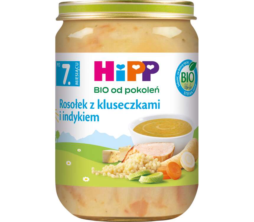 Hipp BIO 8M Rosołek z kluseczkam i indykiem 190 g