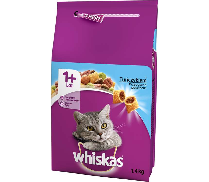 Whiskas 1+ Karma dla kota sucha z tuńczykiem 1,4 kg