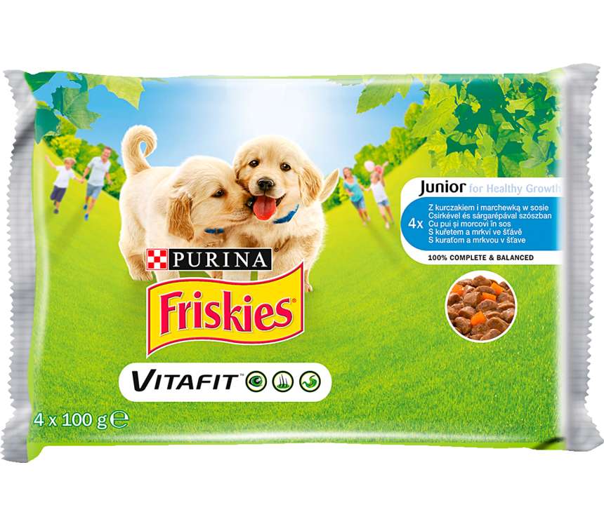 Friskies Junior Pokarm dla psa z kurczakiem 4x100g