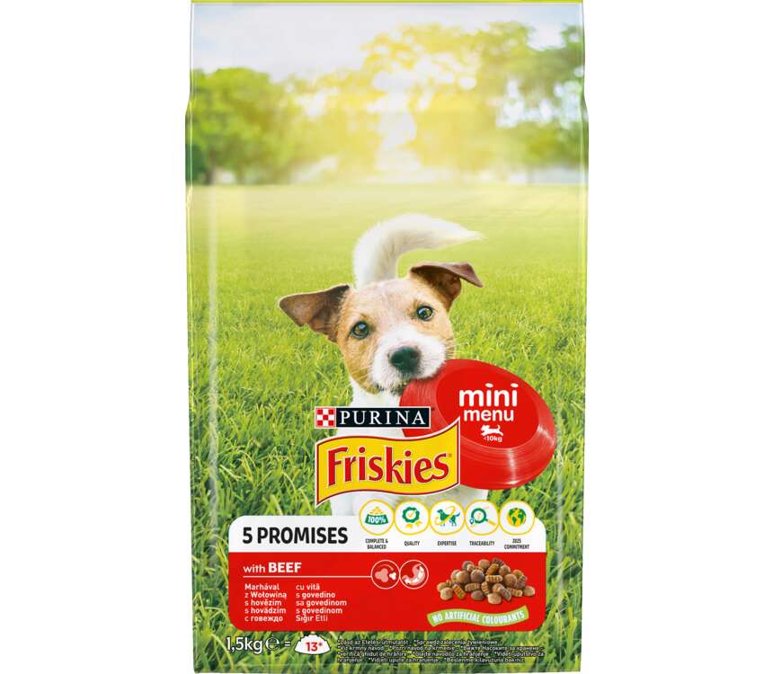 Friskies Mini Menu Karma dla psa z wołowiną 1,5 kg