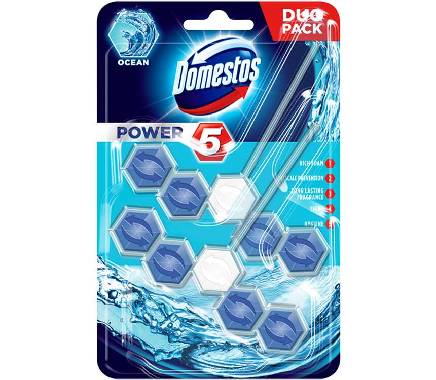 Domestos Power 5 Kostka toaletowa ocean 2x55 g kaufland.pl