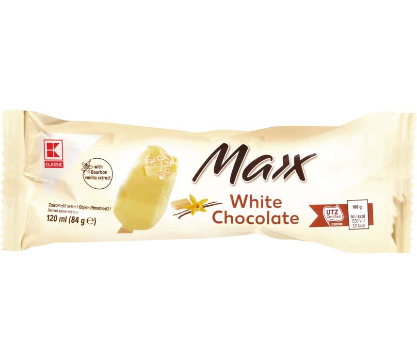 K-Classic Lody na patyku Maxx biała czekolada 120 ml