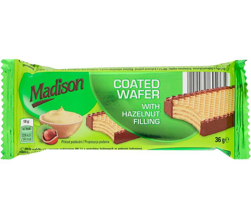 Madison Wafelek z nadzieniem orzechowym 36 g