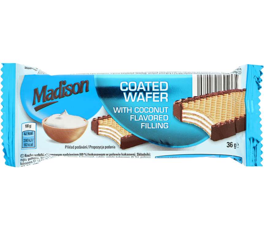 Madison Wafelek z nadzieniem kokosowym 36 g