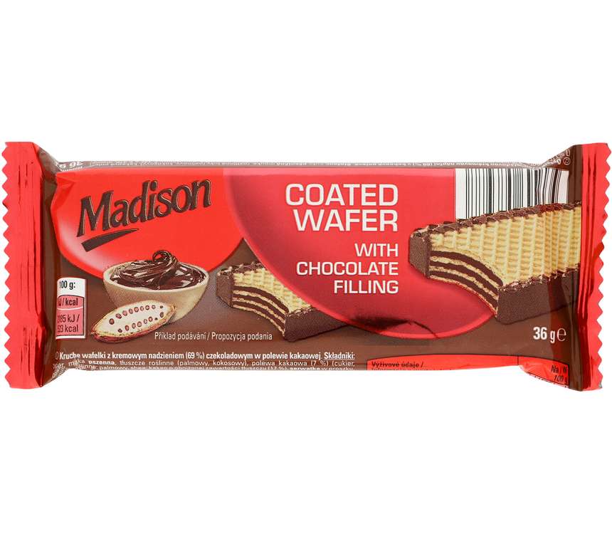 Madison Wafelek z nadzieniem czekoladowym 36 g