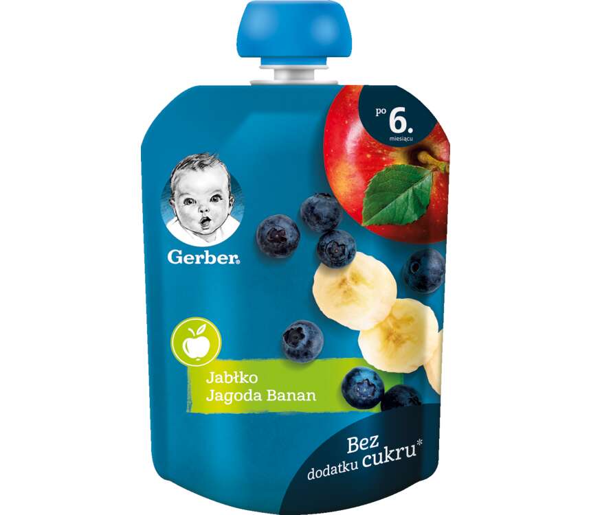 Gerber 7M Deser owocowy jabłko jagoda banan 90 g