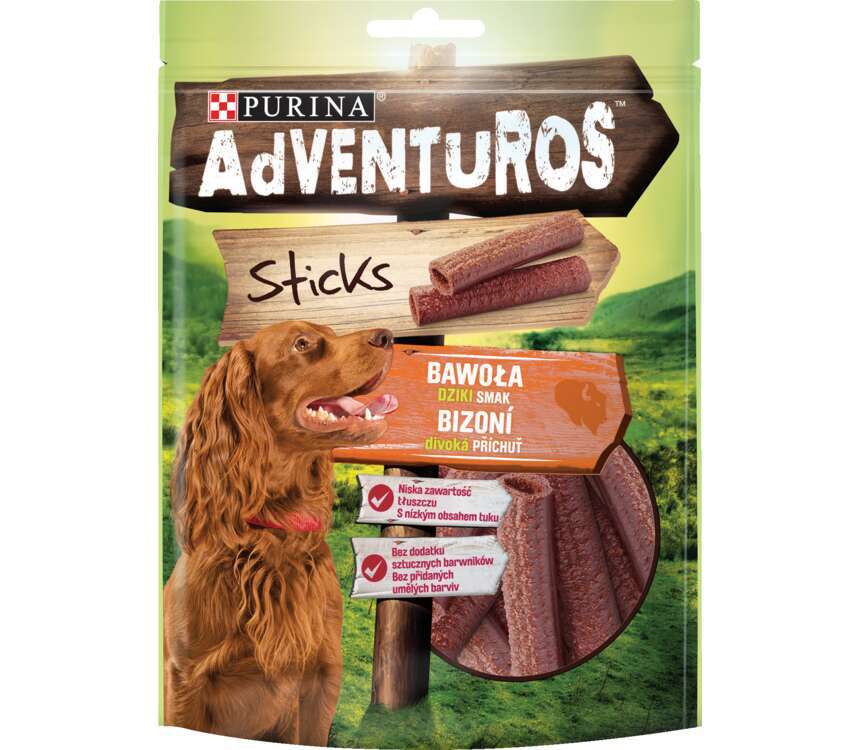 Adventuros Przekąska Sticks o smaku bawoła 120 g