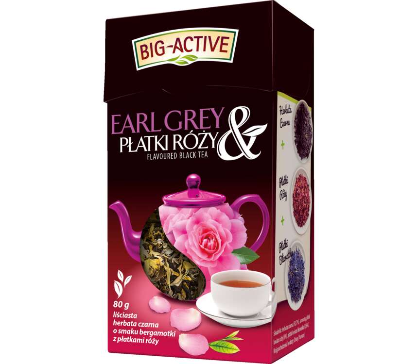 Big-Active Herbata czarna z płatkami róży 80 g